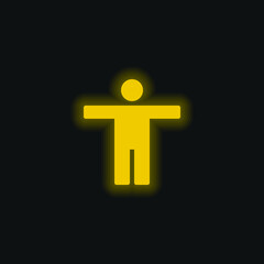 Obraz premium Accessability yellow glowing neon icon