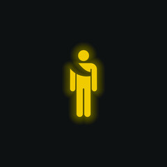 Accident yellow glowing neon icon