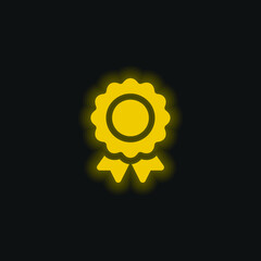 Award yellow glowing neon icon