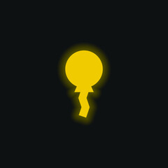 Balloon yellow glowing neon icon