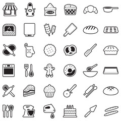 Bakery Icons. Line With Fill Design. Vector Illustration.