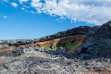 Lavafelder des Vulkans Leirhnjúkur im Nordosten von Island. Der Leirhnjúkur ist Teil des Vulkansystems der Krafla.