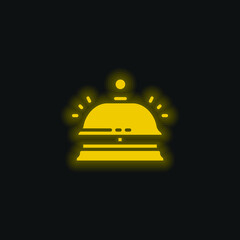 Bell yellow glowing neon icon