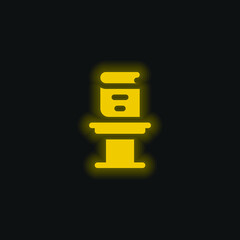 Book yellow glowing neon icon