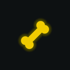 Bones yellow glowing neon icon