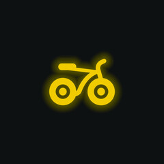 Bicycle yellow glowing neon icon