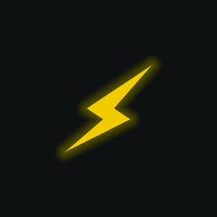 Bolt yellow glowing neon icon