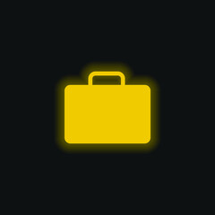 Black Briefcase yellow glowing neon icon