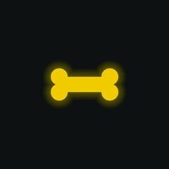 Bone yellow glowing neon icon