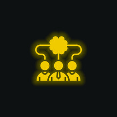 Brainstorming yellow glowing neon icon