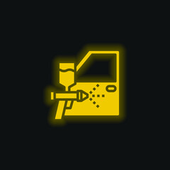 Airbrush yellow glowing neon icon