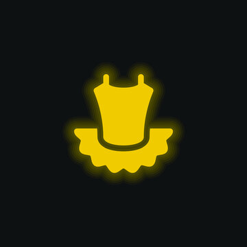 Ballet Yellow Glowing Neon Icon