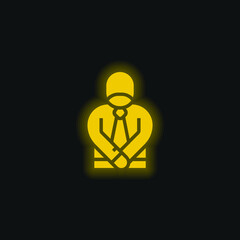 Apology yellow glowing neon icon
