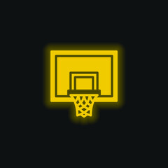 Basketball yellow glowing neon icon