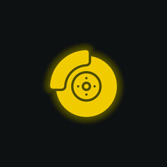 Alloy Wheel yellow glowing neon icon