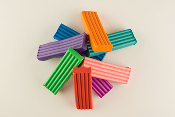 children color wax plasticine for creativity isolated