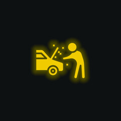 Breakdown yellow glowing neon icon