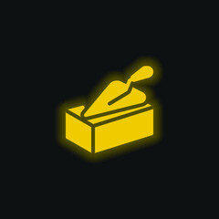 Brick yellow glowing neon icon