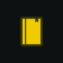 Book yellow glowing neon icon