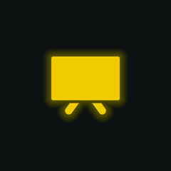 Blank Blackboard yellow glowing neon icon