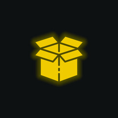 Box yellow glowing neon icon