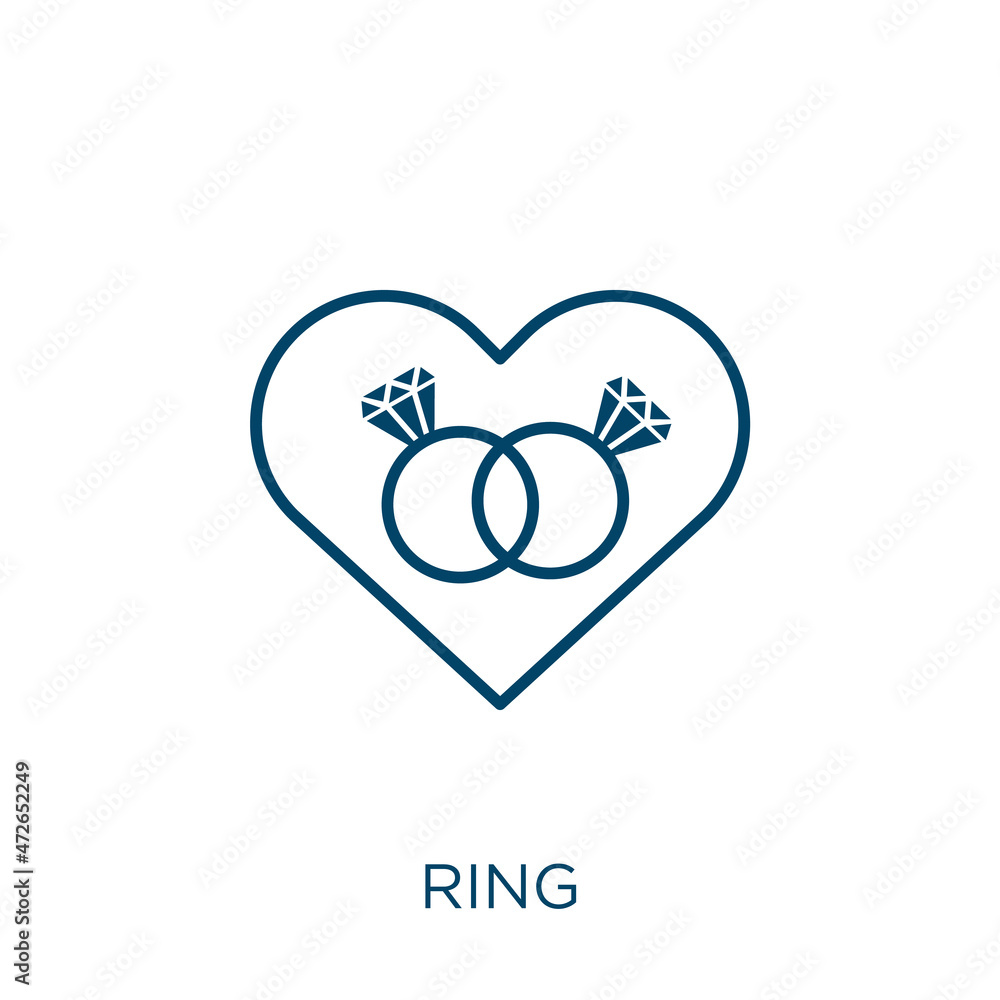 Poster ring icon. thin linear ring outline icon isolated on white background. line vector ring sign, symbol