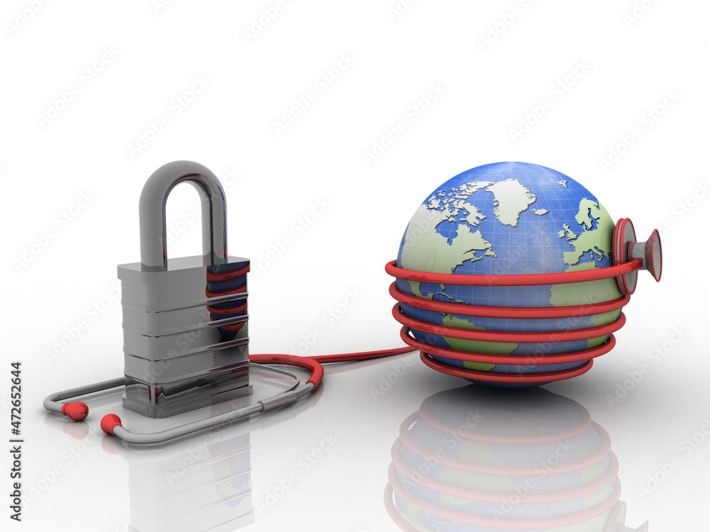Poster 3d rendering global warning