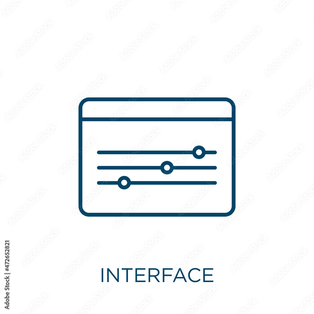 Poster interface icon. thin linear interface outline icon isolated on white background. line vector interfa