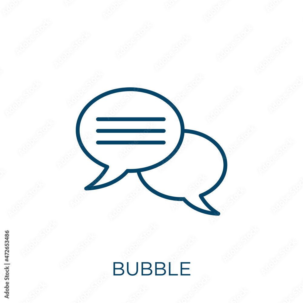 Aufkleber bubble icon. thin linear bubble outline icon isolated on white background. line vector bubble sign, 