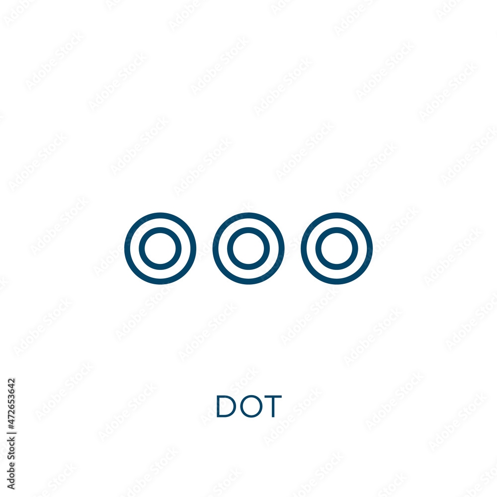 Poster dot icon. thin linear dot outline icon isolated on white background. line vector dot sign, symbol fo