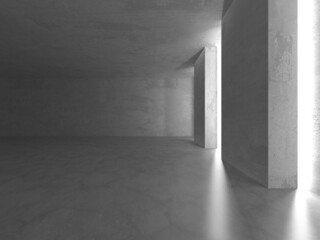 Abstract architecture interior background. Empty concrete room