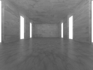Abstract architecture background. Empty rough concrete interior