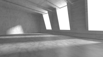 Fototapeta premium Dark Concrete Wall Architecture. Empty Room