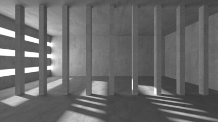 Fototapeta premium Dark Concrete Wall Architecture. Empty Room