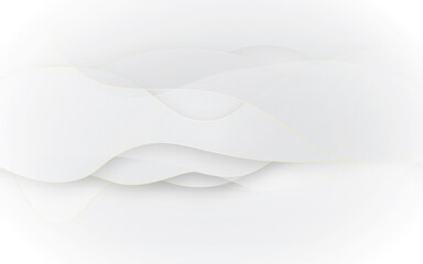 Soft smooth white lines curving to form a surface of light and shadow. White and gray modern abstract technology background. Abstract white and grey on light silver background modern design.