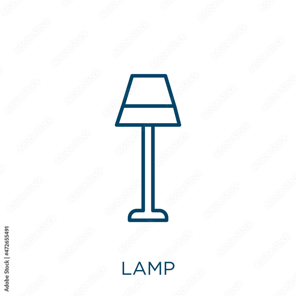 Poster lamp icon. thin linear lamp outline icon isolated on white background. line vector lamp sign, symbol