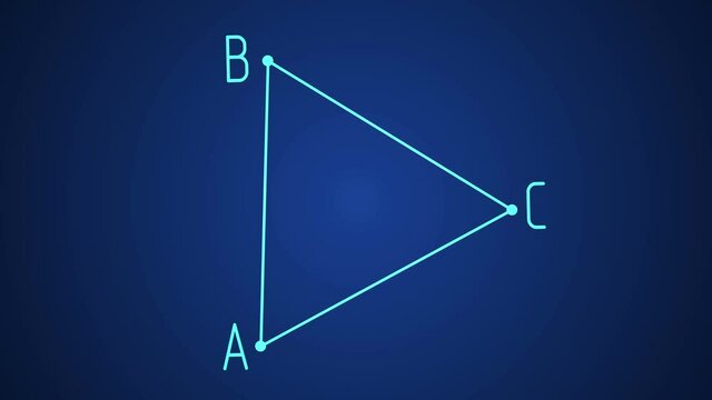 Triangle math geometry icon on color background. 4K FullHD and HD render footage animation