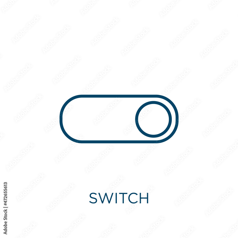 Poster switch icon. thin linear switch outline icon isolated on white background. line vector switch sign, 