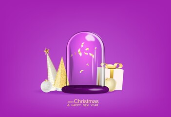 Merry Christmas and Happy New Year. Vector illustration