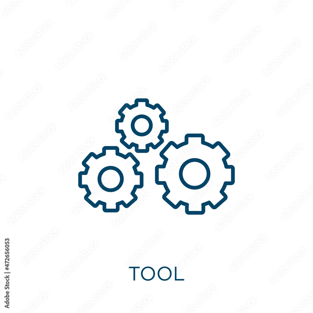 Poster tool icon. thin linear tool outline icon isolated on white background. line vector tool sign, symbol