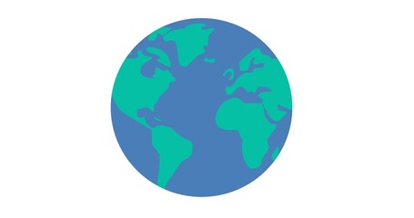 Digitally generated image of globe against white background with copy space