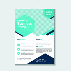 Abstract Modern And Creative Corporate Flyer Design Template In A4 Size.