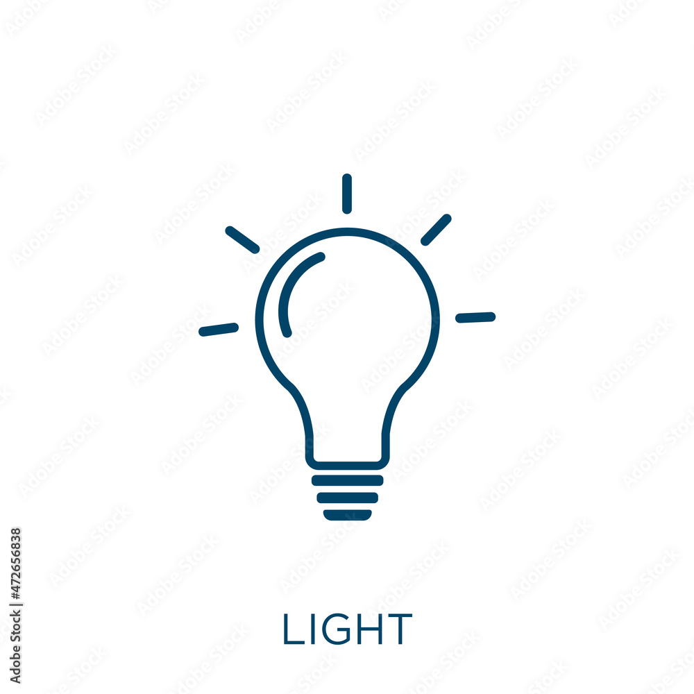 Poster light icon. thin linear light outline icon isolated on white background. line vector light sign, sym