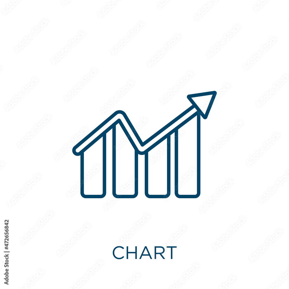 Aufkleber chart icon. thin linear chart outline icon isolated on white background. line vector chart sign, sym