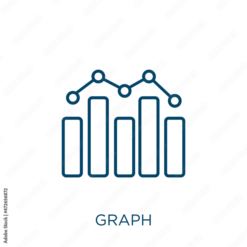 Poster graph icon. thin linear graph outline icon isolated on white background. line vector graph sign, sym