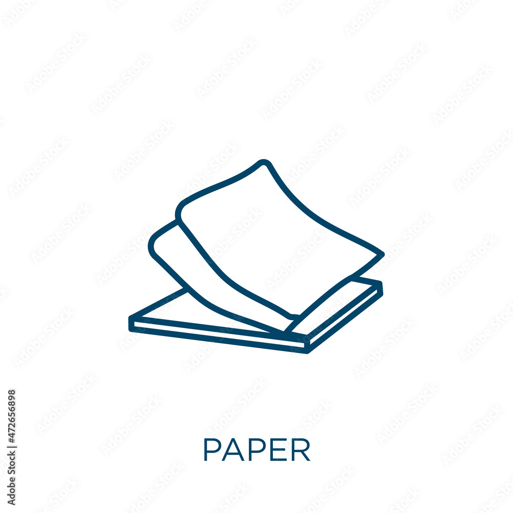 Poster paper icon. thin linear paper outline icon isolated on white background. line vector paper sign, sym