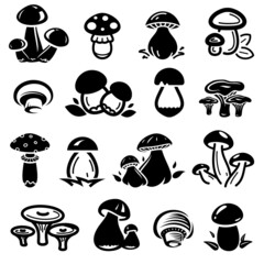 Mushrooms set. Collection icon mushroom. Vector