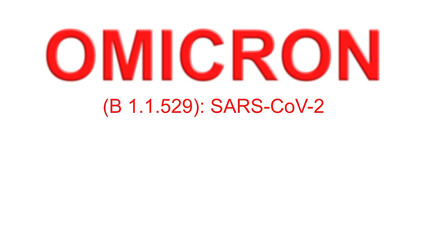 omicron variant red lettering pandemic