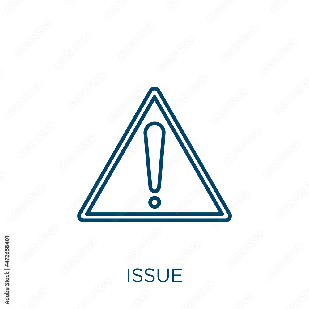 Poster issue icon. thin linear issue outline icon isolated on white background. line vector issue sign, sym