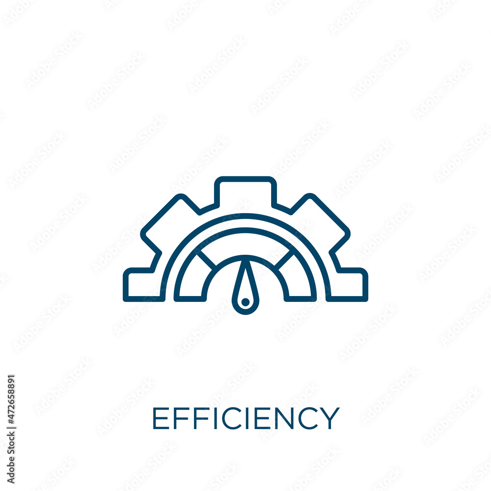 Aufkleber efficiency icon. thin linear efficiency outline icon isolated on white background. line vector effic
